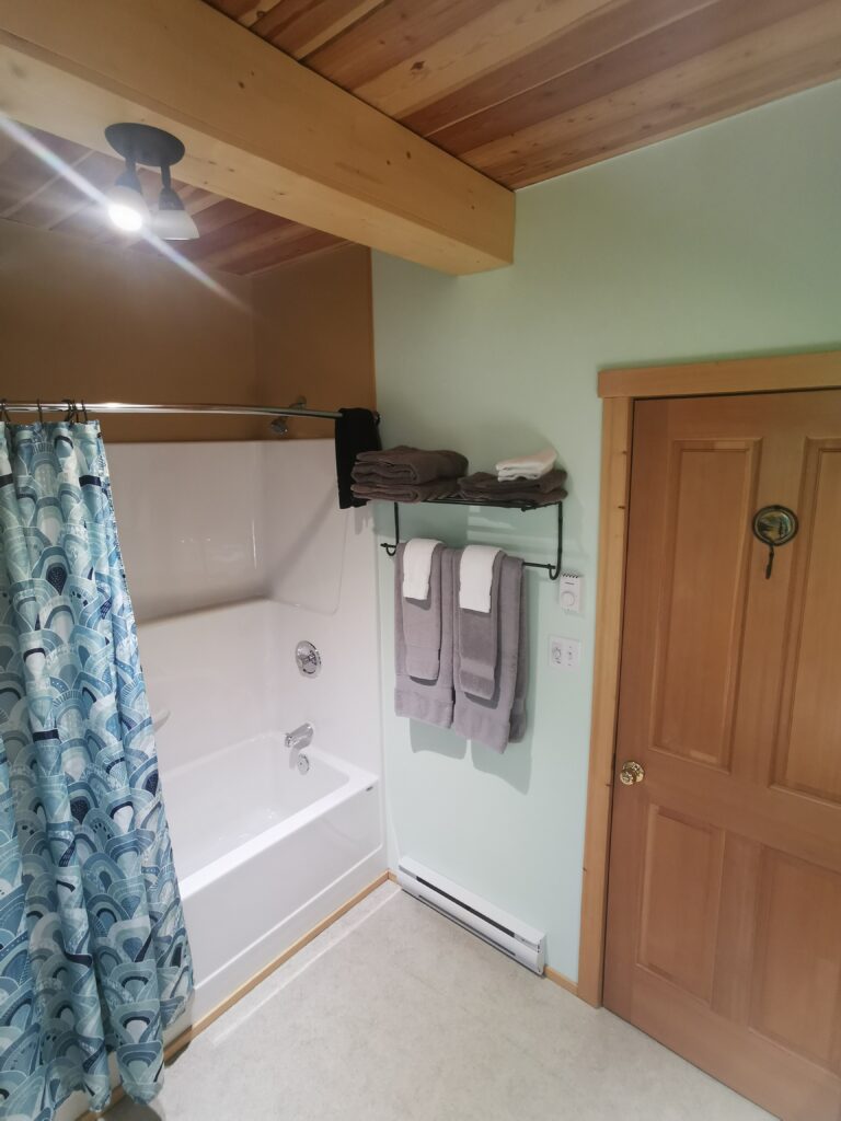 Bathroom at Kingfisher cabin at Kootenay Lake
